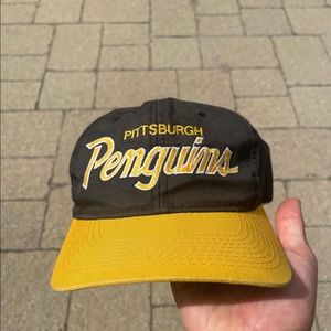 Rare Pittsburgh Penguins Sports Specialities Script Snapback